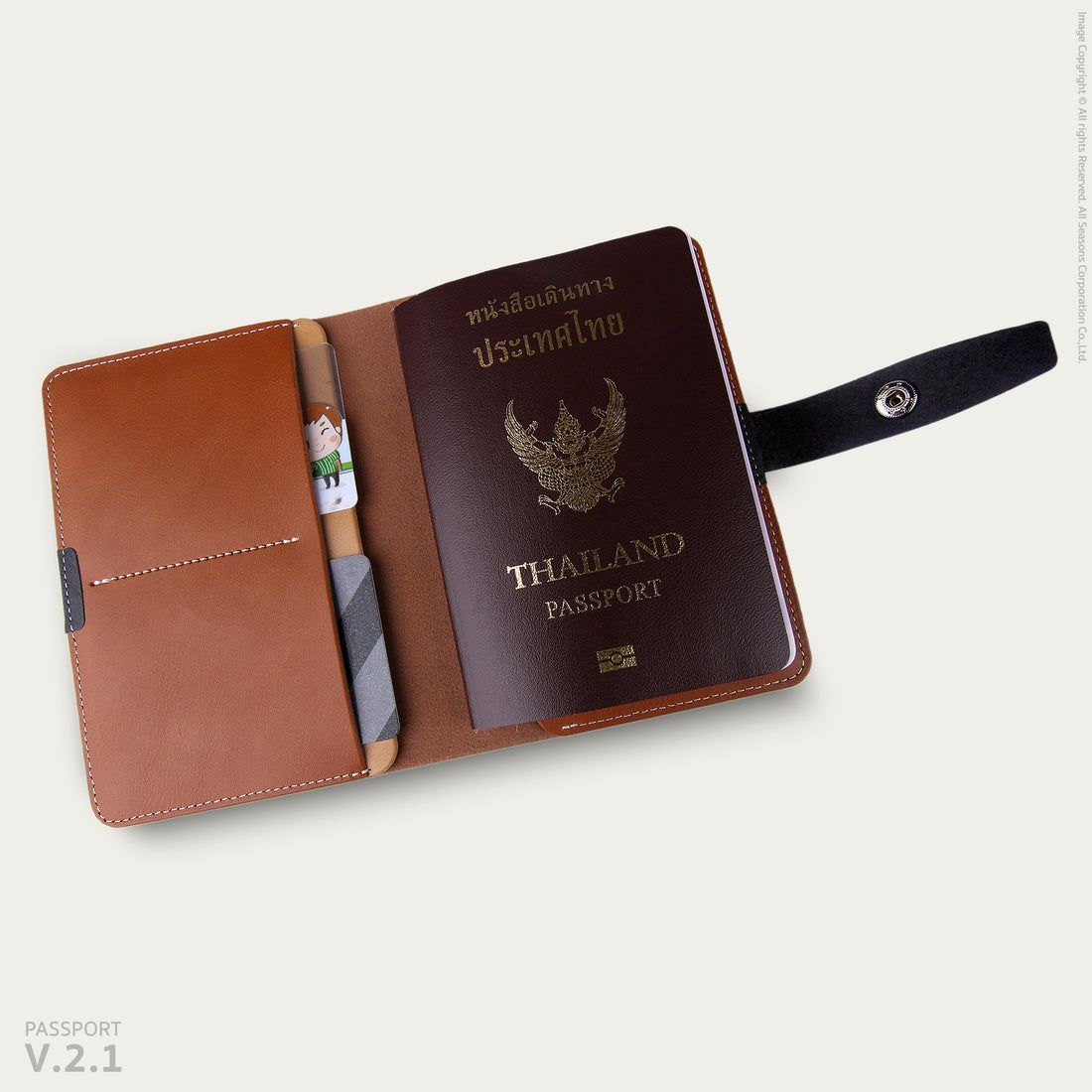 กระเป๋าใส่หนังสือเดินทาง หนังเทียม PU สลักชื่อได้ Pu Passport Holder [PASSPORT V.2.1]